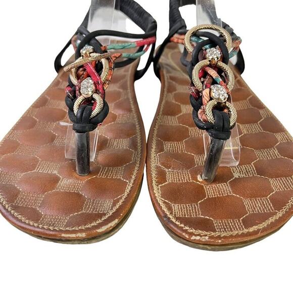 Patrizia Spring Step Gadelina Black Thong Slingback Sandals Flats Shoes 39 8.5 - Picture 7 of 16